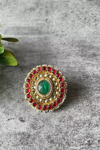 Gold plated multicolor ring