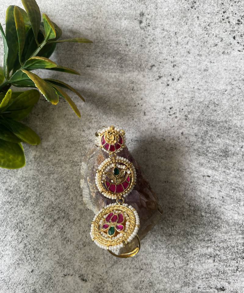 Gold plated multicolor ring