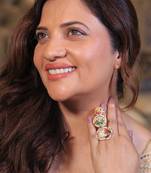 Gold plated multicolor ring