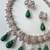 Silver plated Emerald Pearl necklace set