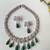 Silver plated Emerald Pearl necklace set
