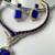 Silver plated blue stone necklace set