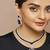 Silver plated blue stone necklace set