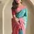 Turquoise Blue Dual Tone silk blend Saree