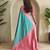 Turquoise Blue Dual Tone silk blend Saree