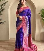 Violet Dual Tone silk blend Saree