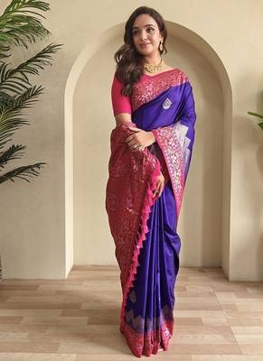 Violet Dual Tone silk blend Saree 2