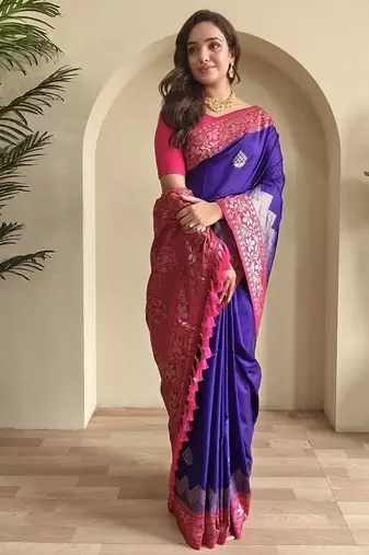 Violet Dual Tone silk blend Saree