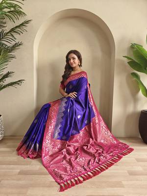 Violet Dual Tone silk blend Saree 3