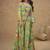 Lime green chinon silk digital print western suit