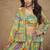 Lime green chinon silk digital print western suit