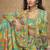 Lime green chinon silk digital print western suit