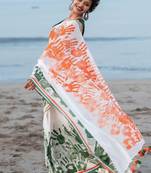 Independence Day Tricolor Handprint Georgette Saree