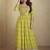 Yellow chinon silk digital print western suit