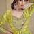 Yellow chinon silk digital print western suit