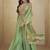 Lime green chinon silk digital print western suit