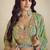 Lime green chinon silk digital print western suit