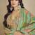 Lime green chinon silk digital print western suit