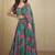 Green chinon silk digital print western suit