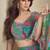 Green chinon silk digital print western suit