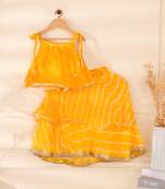 Yellow Leheriya Skirt And Top Set
