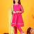 Festive Cotton Anarkali Suit Set with Gota Work - Round Neck, Full Sleeves