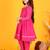 Festive Cotton Anarkali Suit Set with Gota Work - Round Neck, Full Sleeves