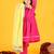 Festive Cotton Anarkali Suit Set with Gota Work - Round Neck, Full Sleeves