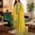 Yellow muga cotton with jamdani weaving work unstitched suit