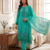 Seagreen muga cotton with jamdani weaving work unstitched suit