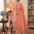 Peach muga cotton with jamdani weaving work suit