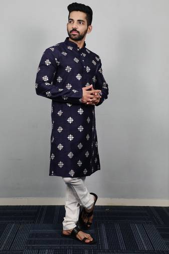 Blue traditional men's kurta and Pajama for Mens