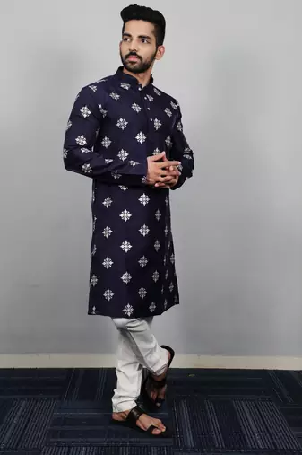 Blue traditional men's kurta and Pajama for Mens