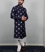 Blue traditional men's kurta and Pajama for Mens