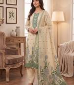 Chiku muga cotton with jamdani weaving work suit