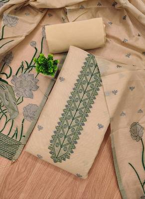 Chiku muga cotton with jamdani weaving work suit 2