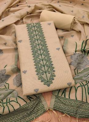 Chiku muga cotton with jamdani weaving work suit 3