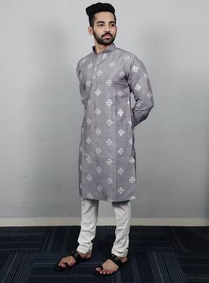 Grey traditional men's kurta and Pajama for Mens 1