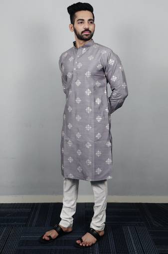 Grey traditional men's kurta and Pajama for Mens