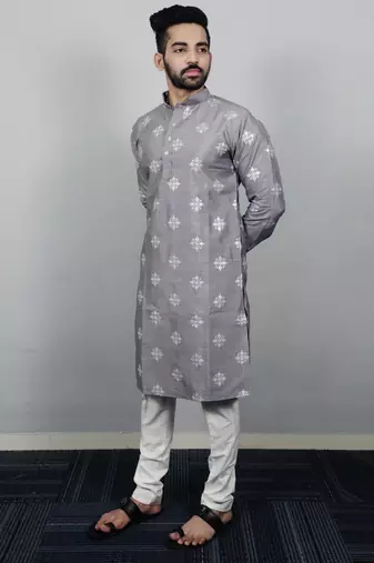 Grey traditional men's kurta and Pajama for Mens