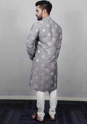 Grey traditional men's kurta and Pajama for Mens 2