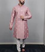 Pink traditional men's kurta and Pajama for Mens