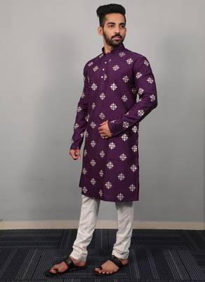 Purple traditional men's kurta and Pajama for Mens 1