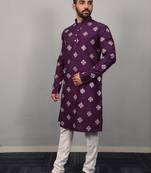 Purple traditional men's kurta and Pajama for Mens