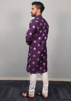 Purple traditional men's kurta and Pajama for Mens 2