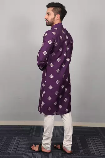 Purple traditional men's kurta and Pajama for Mens