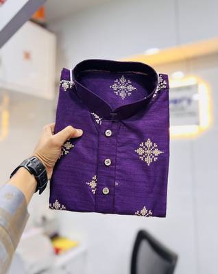 Purple traditional men's kurta and Pajama for Mens 4