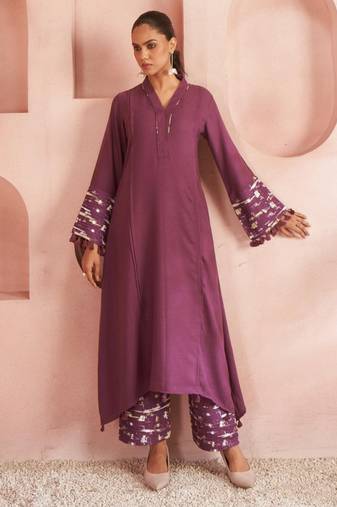 Orja jam embroidery kurta pant set