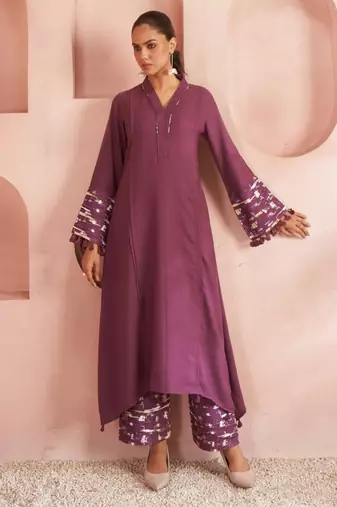 Orja jam embroidery kurta pant set