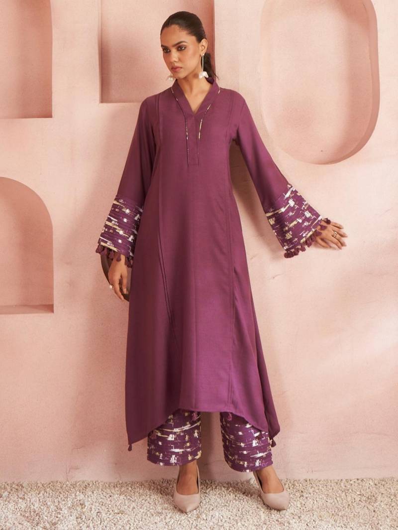 Orja jam embroidery kurta pant set